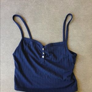 Top Shop Spaghetti Strap Navy Tee